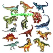 14 x dinosaur patches patch iron on sew on boys girls clothes embroidery crafts