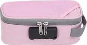 [Jiawu] Smell Proof Storage Bag, Portable Odor Proof Polyester Case, Code Lock Design for Travel (Pink)