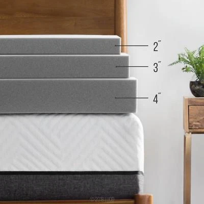 LUCID 2, 3, 4 in Bamboo Charcoal Memory Foam Mattress Topper, Expand in 48 Hours