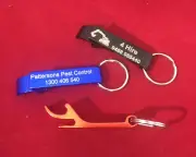 Bottle Opener Keyring Custom Laser Engraved - Red Blue or Black