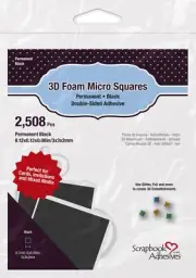 Scrapbook Adhesives 3D Foam Micro Squares 2508/Pkg-Permanent,Black,.12"X.12" 014