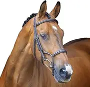 Velociti Lusso Hunter Leather Horse Cavesson Bridle (UK Size: Cob) (Havana)