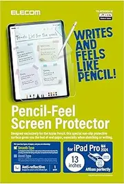 Elecom TB-APS12924-W iPad Pro 13 Inch (M4) 2024 Model Film, Paper Texture, Kent Paper Type, Anti-Glare, Easy to Apply, Repositionable