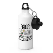 Beer Is Cheaper Than Therapy Sports Drinks Bottle Camping - Funny Drunk Joke