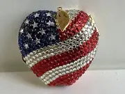 2003 Estée Lauder NEW YORK SPIRIT APPLE Rhinestone Powder Mirror Compact