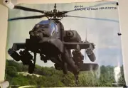 ROLLED 1988 AH-64 APACHE ATTACK HELICOPTER 21X28 POSTER SCANDECOR MILITARY P16