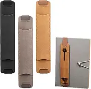 Pen Pouch Pencil Holder Adjustable Elastic Band PU Leather Pen Sleeve Pouch Case fits for Notebook, Planners, Binders and Books Hardcover Journals Notebooks Planners (3PCS,3Colors)