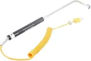 K-Type Surface Temperature Probe, Yellow, Clamp Connector, Plastic Material, 2000mm Wire, -50°C to 500°C Range