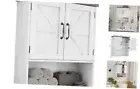 Bathoom Wall Cabinet with Barn Doors, Wall Mounted Small Bathroom Cabinet White