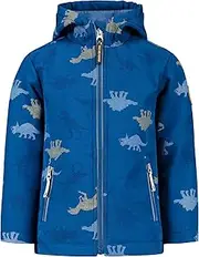 [SALT AND PEPPER] Boys' Softshell Jacket with All-Over Dinosaur Print, Demin Blue, One Size
