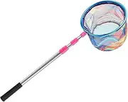 Garende Kids Telescopic Fishing Landing Net Easy Catch and Release Butterfly Net for Crabs, Pink