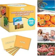 Noun Vocabulary Builder Flash Cards - 300 Educational Photos - Animals, Food, Instruments, Sports, Transportation +More - For Speech Therapy Materials, ESL, Preschool, Special Education with Games