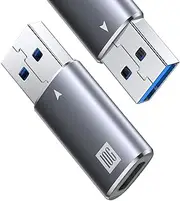 [10Gbps] USB C Female to Male Adapter, USB 3.1 A to C Adapter SuperSpeed Data Sync Compatible with iPhone 16 15 Plus Pro Max,Type-C Earphone, Laptop, Charger, Quest Link-2 Pack