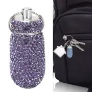 Purple Rhinestone Capsules Storage Case Container With Keyring Aluminum Allo WPD