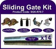 Complete Sliding Gate Hardware Kit for 7m Gate with 78mm recess mounted wheels