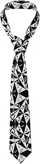 [CADREWY] Stylish Musical Note Pattern Print Soft Men Necktie Classic Tie For Weddings And Special Occasions Ties Business, Black, One Size, Black, One Size
