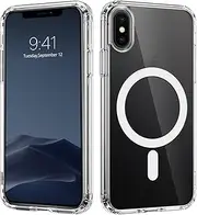 DOMAVER for iPhone X/Xs Case Clear Matte, Compatible with MagSafe, Slim Shockproof Case for iPhone X/Xs 5.8", Phone Cover, Clear