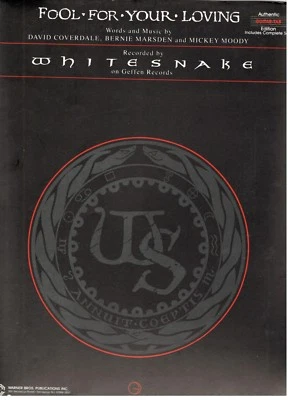 WHITESNAKE "FOOL FOR YOUR LOVING" SHEET MUSIC-GUITAR TAB-1989-VERY RARE-NEW-SALE