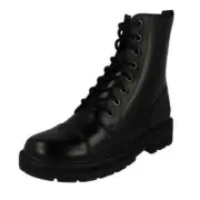 Girls Clarks Prague Cap Biker Style Ankle Boots