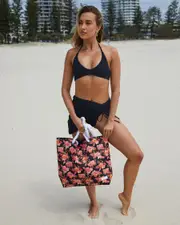 [Mooloola] Mooloola Women's Kala Beach Bag in Black/Pink/Orange One Size Black/Pink/Orange