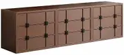 GUAWJRZDP Drawer Chest, Storage Cabinet, Cabinet Combination, Drawers Organizer Storage, Chest of Drawers, Storage Cabinet Bedside, Living Room Wood Cabinet, Easy Pull Handle(Walnut,3cabinet)