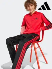adidas Red Essentials Climacool Kids Tracksuit (E66837) | $92