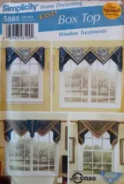 SIMPLICITY 5865 VALANCE Box Top Handkerchief Home Window Treatment Pattern UNCUT