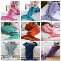 在飛比找蝦皮購物優惠-美人魚針織毯 9色可選超保暖 人魚毯 寒流 美人魚毯懶人毯針