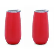 2x Annabel Trends 175ml S/S Sparkling Flute Cup Double Walled Tumbler Watermelon