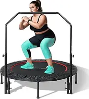 40"/48" Foldable Mini Trampoline for Adults 450/600 LB Rebounder Trampoline with Adjustable Foam Handle for Home Gym Small Exercise Trampoline for Indoor or Garden Workout