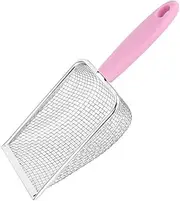 FOTOEVFC Stainless Steel Reptile Sand Substrate Scoop, 1Pc, Pink, 26.5x9.8cm/10.43x3.86inch, Cat Litter Scoop, Reptile Sand Substrate, 88 Count