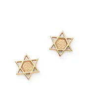 Zoe Chicco Itty Bitty 14K Yellow Gold Star Of David Stud Earrings