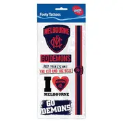 Melbourne Demons AFL Temporary TATTOO Sheet