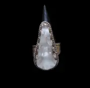 Moonstone Bird Skull Ring