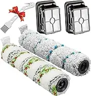 Replacement Parts Kit Compatible with Bissell CrossWave Cordless Max 2554 2590 2593 2596 Series Vacuum,for HydroSteam Plus,1 Pack Multi-Surface Brush Roll+1 Pack Pet Brush Rolls+2 Pack Vacuum Filters