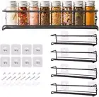 Spice Racks Organiser - 4 Tier Hanging Stainless Steel Spice Racks Wall Mounted