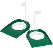 2pcs Golf Putting Cups with Numeric Flags Golf Practice Hole Cup Golf Training Putters Golf Training Golf Accessories for Outdoor Indoor Office Putting Practice