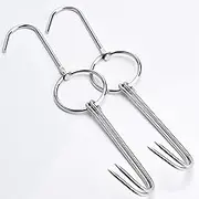 Alele Double Hooks,2pack 11 Inch Meat Hooks Poultry Roasting Hooks Butcher Hook Processing Meat Hook Stainless Steel Rotary Device Slaughtering Barbecue