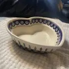 Boleslawiec Peacock Feather Heart Serving Bowl