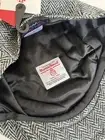 Highland Harris Tweed Flat Cap M 58 cm Black Grey Herringbone