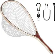 SF Fly Fishing Landing Net Soft Rubber Mesh Trout Net Catch and Release Net
