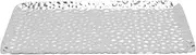 [Domary] Stainless Steel Rectangular Hammered Tray Elegant Serving Plate for Living Kitchen- Odorless Decorative Tray (Silver)