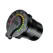 Dual Ports QC 3.0+Type-C USB Car Cigarette Charger Lighter LED Voltmeter 12V/24V (for: Renault)