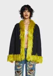 [The Ragged Priest] Warhol Faux Fur Coat
