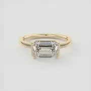 2.42ct moissanite emerald cut wedding ring