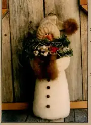 Warm & Cozy Snowman Doll Pattern Soft Sculpture Folksy Primitive Country