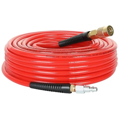 1/4-Inch x 50 Feet Polyurethane Air Hose with Bend Restrictors PU Compressor ...