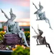 Miniature Sitting Fairy Elf Statue Yard Craft Landscaping Garden Home Decors Hot