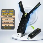WiFi 7 BE6500 USB WiFi Dongles Tri-Band RTL8912AU Wireless Adapter for Win 10/11
