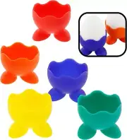 Silicone Egg Serving Cup (Set of 5 Holders) for Hard Boiled or Cooked Soft